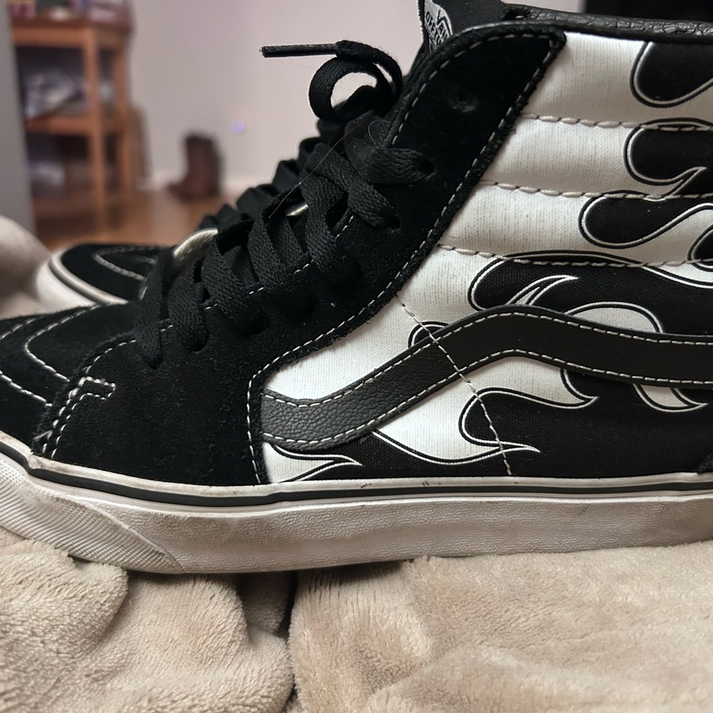 Vans Black Canvas High-Top Sneakers with white Lining